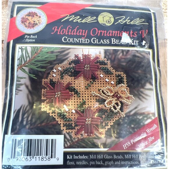 Mill Hill Holiday Ornaments V Counted Glass Bead Kit - Picture 1 of 4
